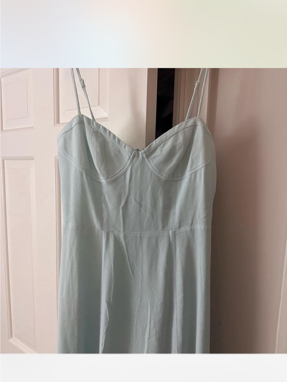 Aritzia Mint Green Midi Slip Dress with Side Slit